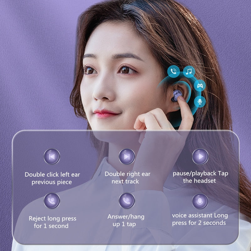 Dragon 32MAX Touch Bluetooth Earbuds purple or black